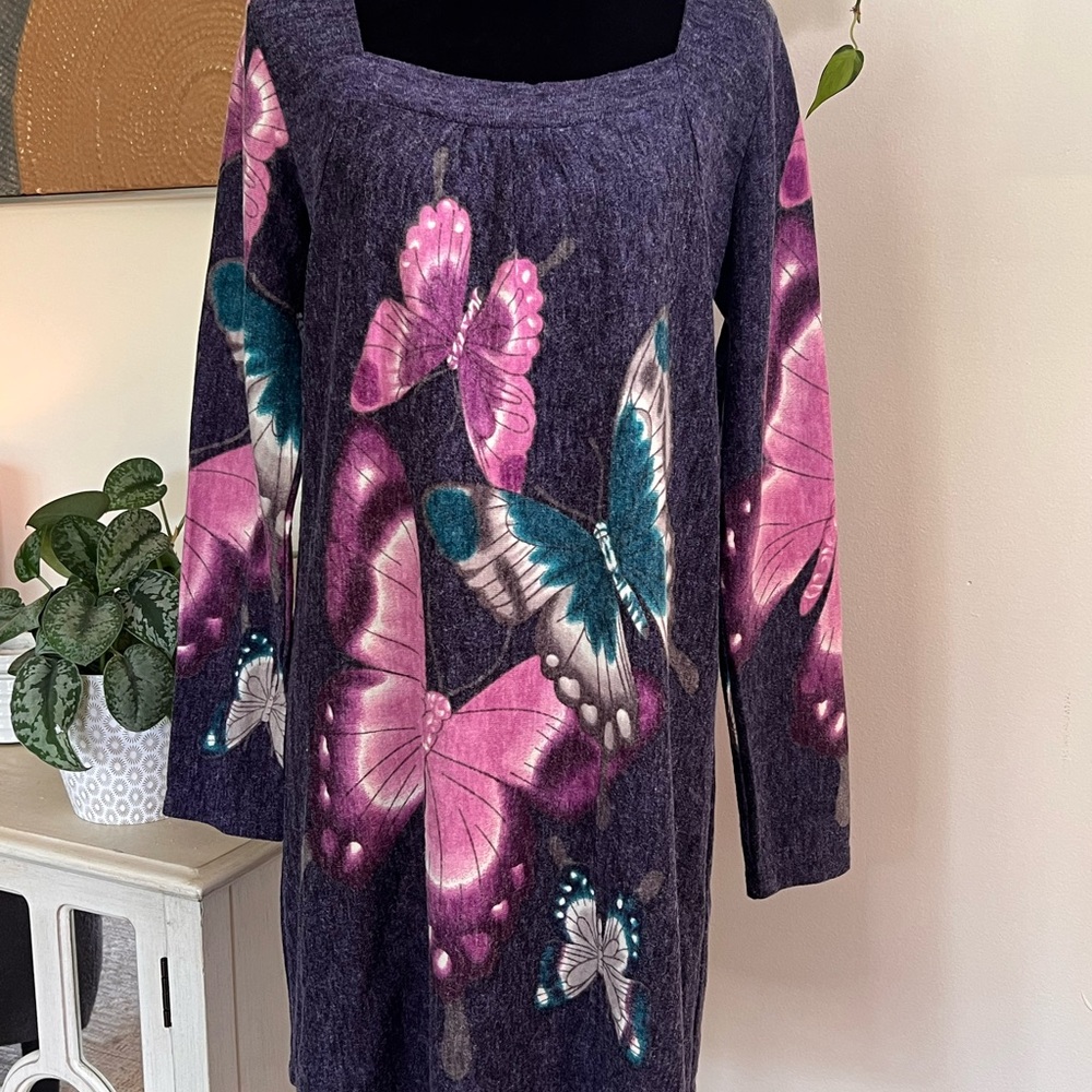 SHAN Heathered Purple Knit Top